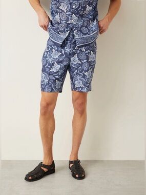 Men’s Size 36 Ralph Lauren Purple Label 100% Mulberry Silk Paisley Kent Shorts